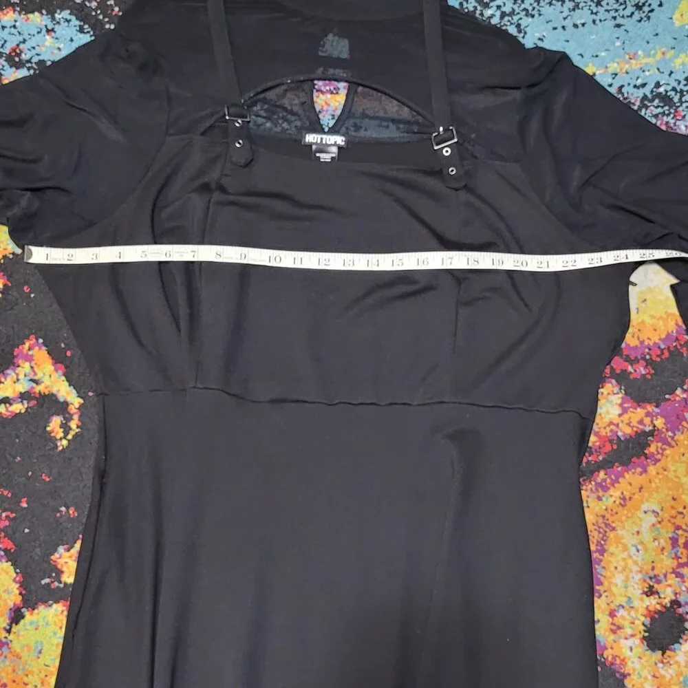 HOT TOPIC MESH AND BUCKLE STRAP GOTH DRESS EUC 4X - Picture 4 of 9
